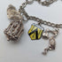 British vintage sterling silver charm bracelet 35g