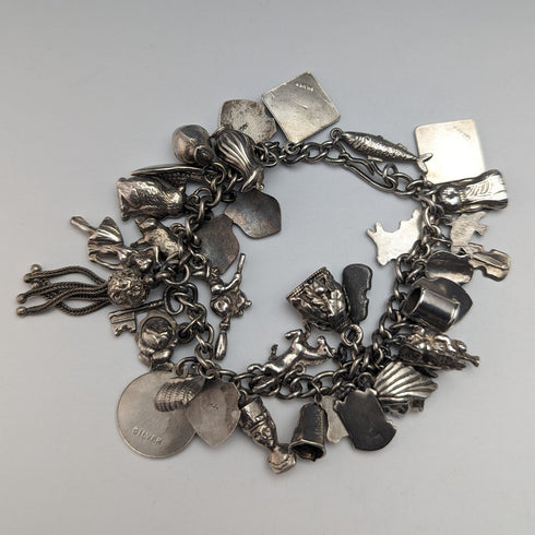 英國復古純銀吊飾手鍊 79 克