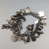 British vintage sterling silver charm bracelet 79g