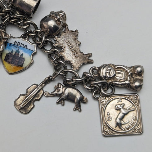 英國復古純銀吊飾手鍊 79 克