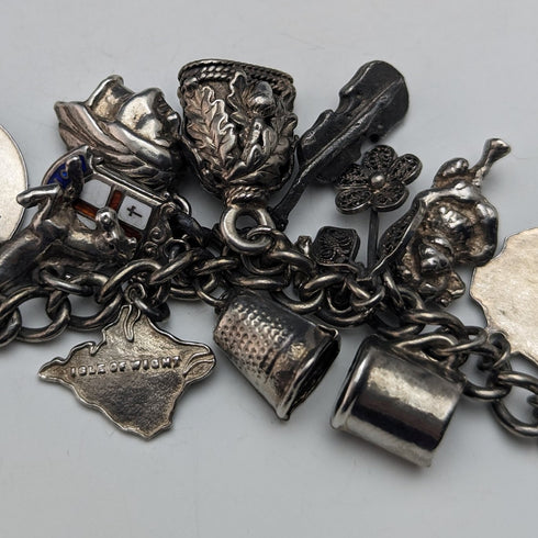 英國復古純銀吊飾手鍊 79 克