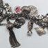 British vintage sterling silver charm bracelet 79g
