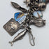 British vintage sterling silver charm bracelet 79g