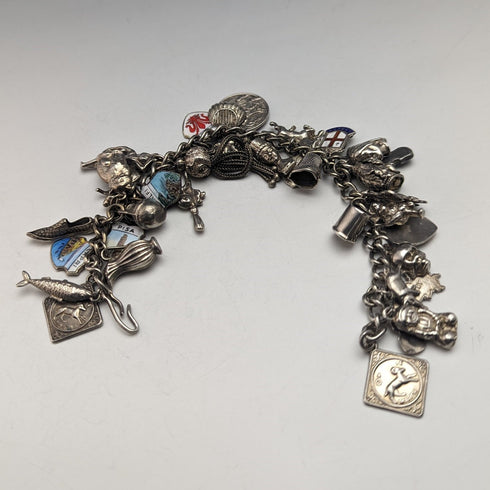 英國復古純銀吊飾手鍊 79 克