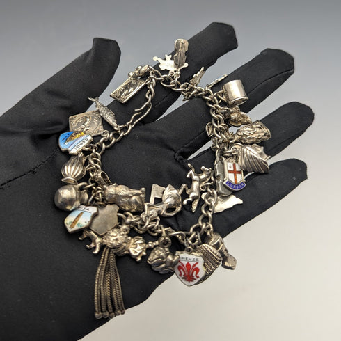 英國復古純銀吊飾手鍊 79 克