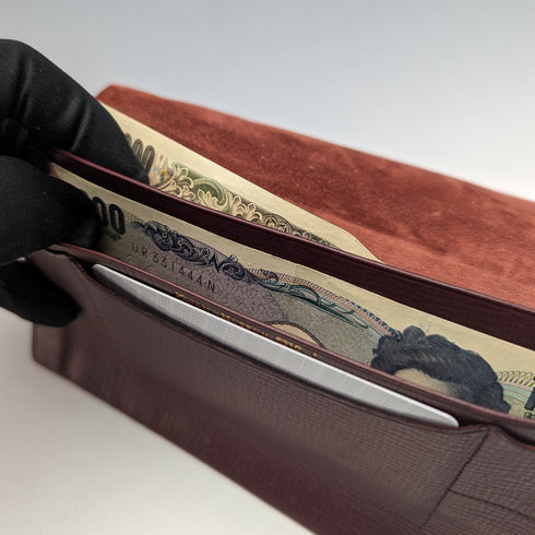 1933 英國復古純銀裝飾皮革皮夾長皮夾 B&T