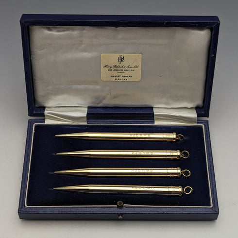 英國復古 Yard O' Red 捲金自動鉛筆 4 件裝盒裝