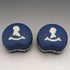 1977 Wedgwood Queen Elizabeth Jubilee Candy Box Pair Royal Blue