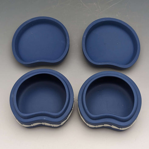 1977 Wedgwood Queen Elizabeth Jubilee Candy Box Pair Royal Blue