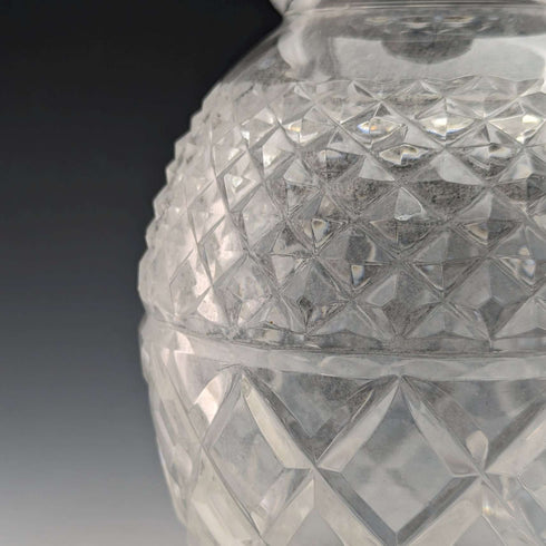 1964 British Vintage Sterling Silver Decorated Glass Decanter Preece & Willicombe