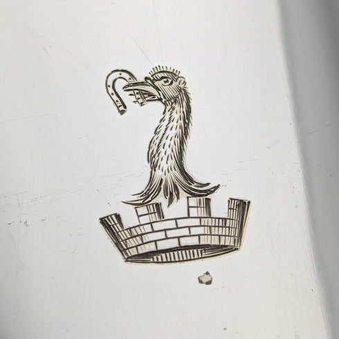 British Antique Silver Plated Glass Bottom Mug