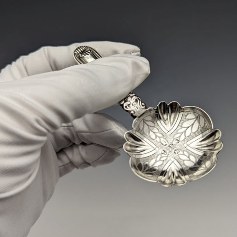 1821年 英国アンティーク 純銀製ティーキャディースプーン John Bettridge