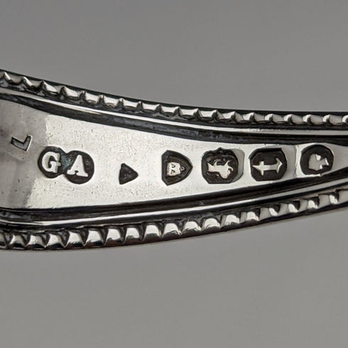 1874 年英國古董純銀茶盒湯匙喬治威廉亞當斯