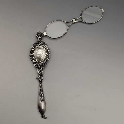 Late 19th Century American Antique Sterling Silver Roniette Portable Folding Glasses