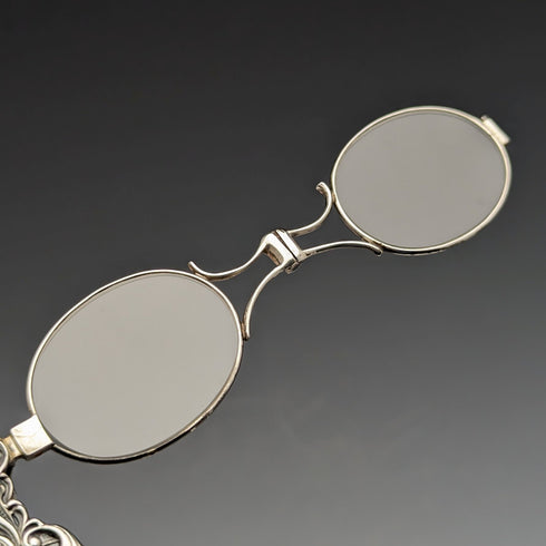 Late 19th Century American Antique Sterling Silver Roniette Portable Folding Glasses
