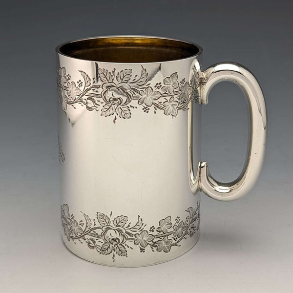 1874 British Antique Sterling Silver Mug 141g Mark Willis & Co.