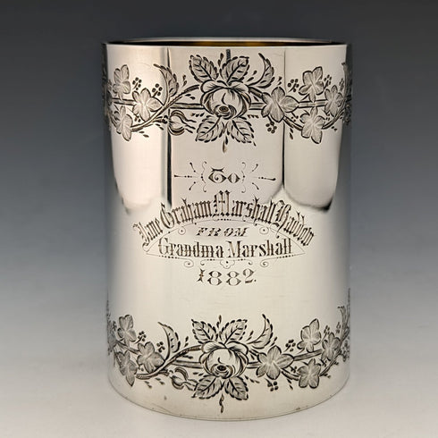 1874 英國古董純銀馬克杯 141 克 Mark Willis & Co.