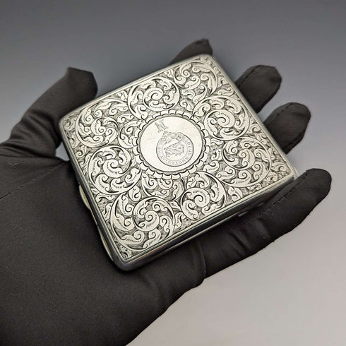 1898 British Antique Sterling Silver Cigarette Case 96g George Unite