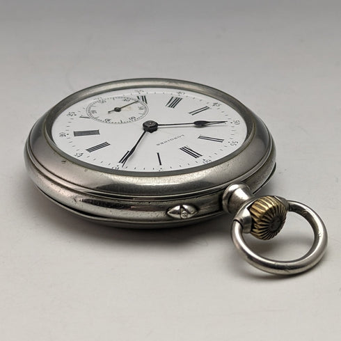 1897年頃 アンティーク ロンジン 懐中時計 クリスタルパック オープンフェース 動作良好