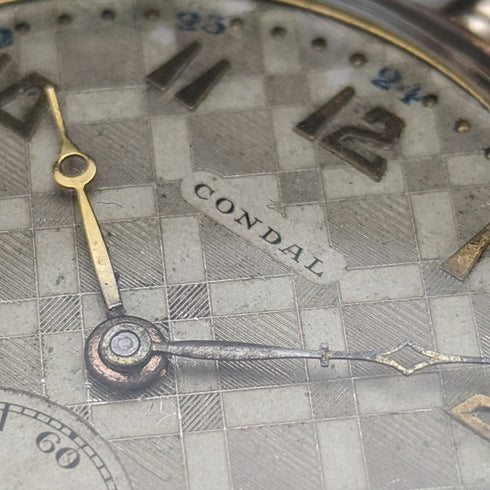 古董瑞士 LANCO 懷錶裝飾藝術鍍金錶殼狀況良好