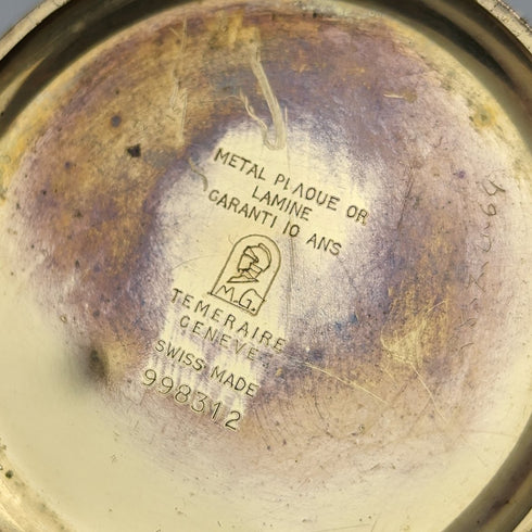 古董瑞士 LANCO 懷錶裝飾藝術鍍金錶殼狀況良好