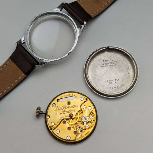 英國復古 JW Benson 手錶 SMITH 機芯 Denison 錶殼運作良好