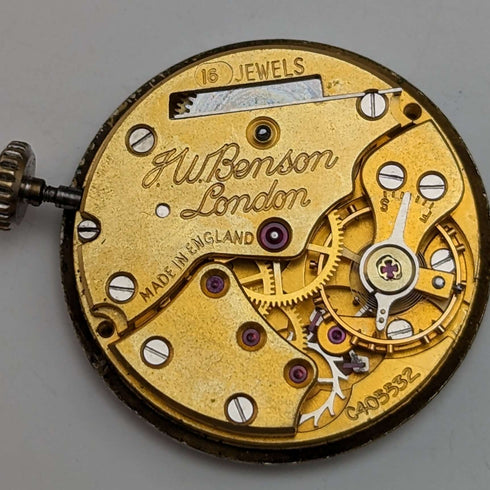 英國復古 JW Benson 手錶 SMITH 機芯 Denison 錶殼運作良好