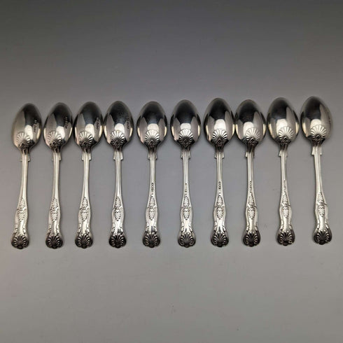 1914 年英國古董純銀茶匙 10 件組 152 克 Mappin & Webb