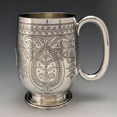 1887 British Antique Sterling Silver Mug 178g John Aldwinckle & Thomas Slater