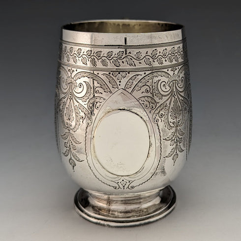 1887年 英国アンティーク 純銀製マグカップ 178g John Aldwinckle & Thomas Slater