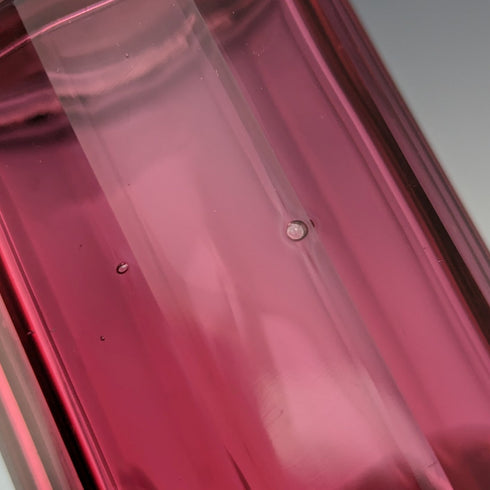 British antique cranberry cut glass & silver plate spice container