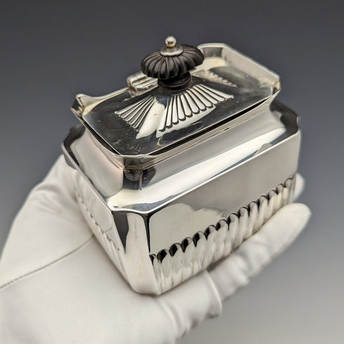 1889年 英国アンティーク 純銀製ティーキャディー 196g Henry Stratford