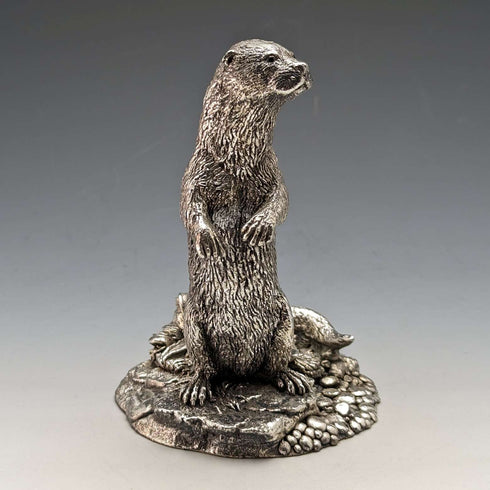 UK Country Artist Company Otter Sterling Silver Sculpture Figurine Height 127mm