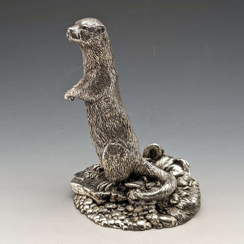 UK Country Artist Company Otter Sterling Silver Sculpture Figurine Height 127mm