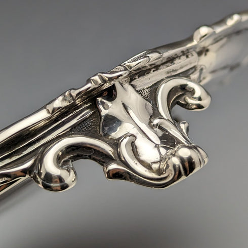 1861年 英国アンティーク 純銀製サルヴァ カードトレイ 直径23cm 358g Edward & John Barnard