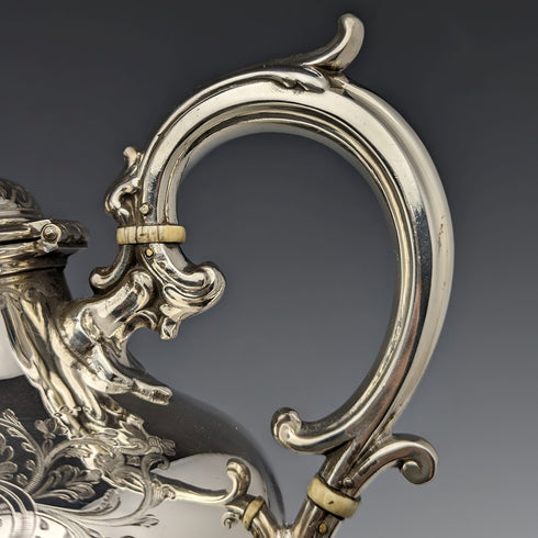 1872年 英国アンティーク シルバープレート製 ティーポット Elkington&Co