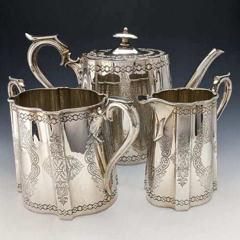 1880年頃 英国アンティーク シルバープレート製 ティーセット Fenton Bros