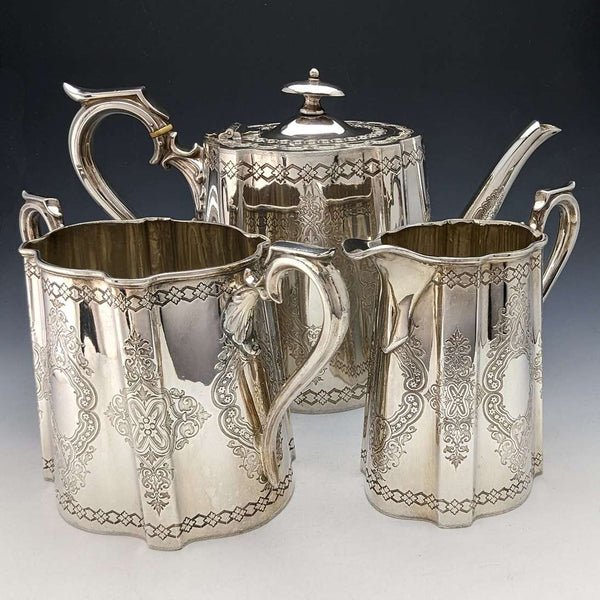 約 1880 年英國古董鍍銀茶具 Fenton Bros