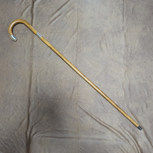 1926 年英國復古男式手杖純銀裝飾木紋棕色軸 92.5 厘米