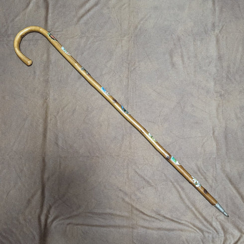 復古男式歐洲旅遊手杖棕色軸 84 厘米