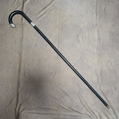 1921 年英國古董男士手杖純銀裝飾黑軸 92 厘米