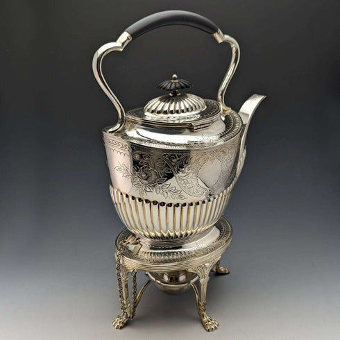 約 1900 年英國古董鍍銀茶壺套裝 JHON WiGFALL