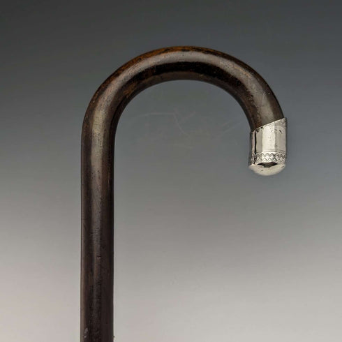 1931 年英國復古男士手杖,純銀裝飾,棕色軸,92 厘米