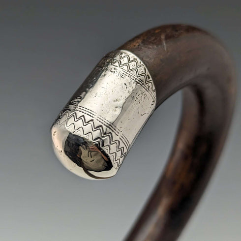 1931 年英國復古男士手杖,純銀裝飾,棕色軸,92 厘米