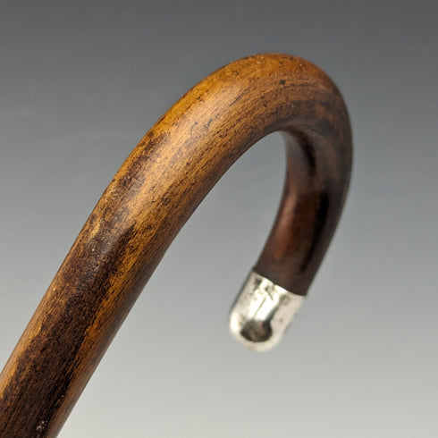 1919 年英國古董輕型男士手杖純銀裝飾棕色軸 90 厘米