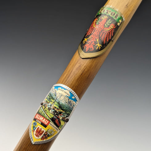 復古男式歐洲旅遊手杖棕色軸 84 厘米