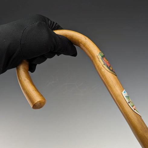 復古男式歐洲旅遊手杖棕色軸 84 厘米