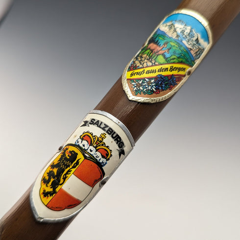 復古男式歐洲旅遊手杖棕色軸 90 厘米