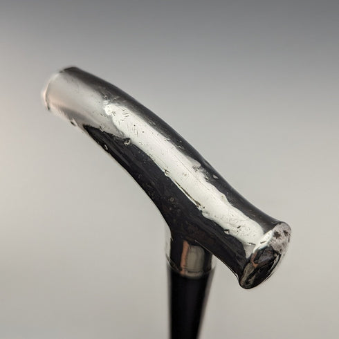 1892 年英國古董男式手杖純銀德比手柄棕色軸 86.5 厘米