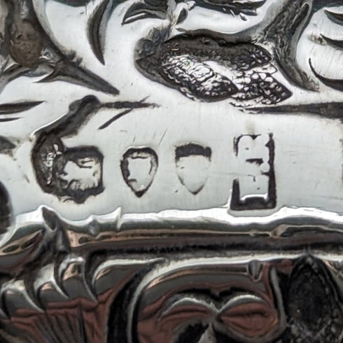 1894 年英國古董男士手杖純銀裝飾鹿角手柄黑軸 84 厘米